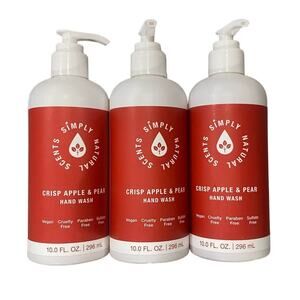SIMPLY NATURAL SCENTS Set Of 3 Crisp Apple & Pear Hand Wash 10-oz